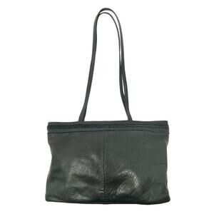 Day & Mood Black Leather Braided Tote Zipper Closure Shoulder Bag